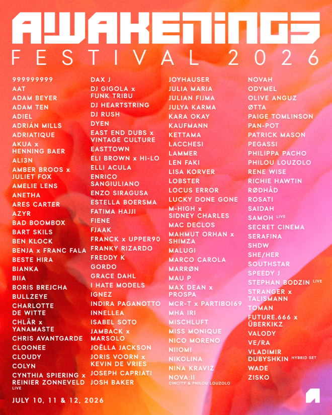 Awakenings Festival 2026 completes line up: Richie Hawtin, Marco Carola, and Joseph Capriati join the summer’s ultimate techno gathering
