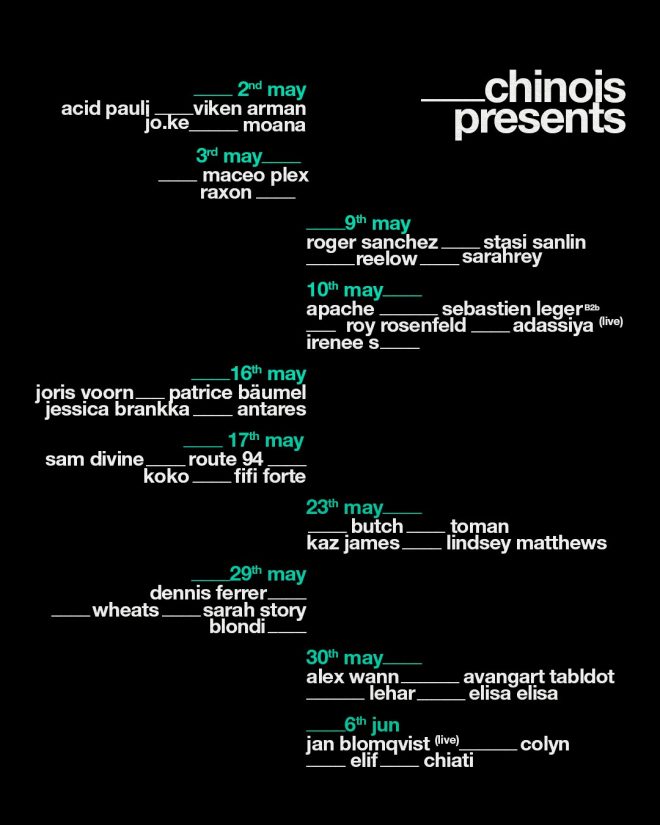 Chinois Ibiza announces 10 new events from May 2 to June 6